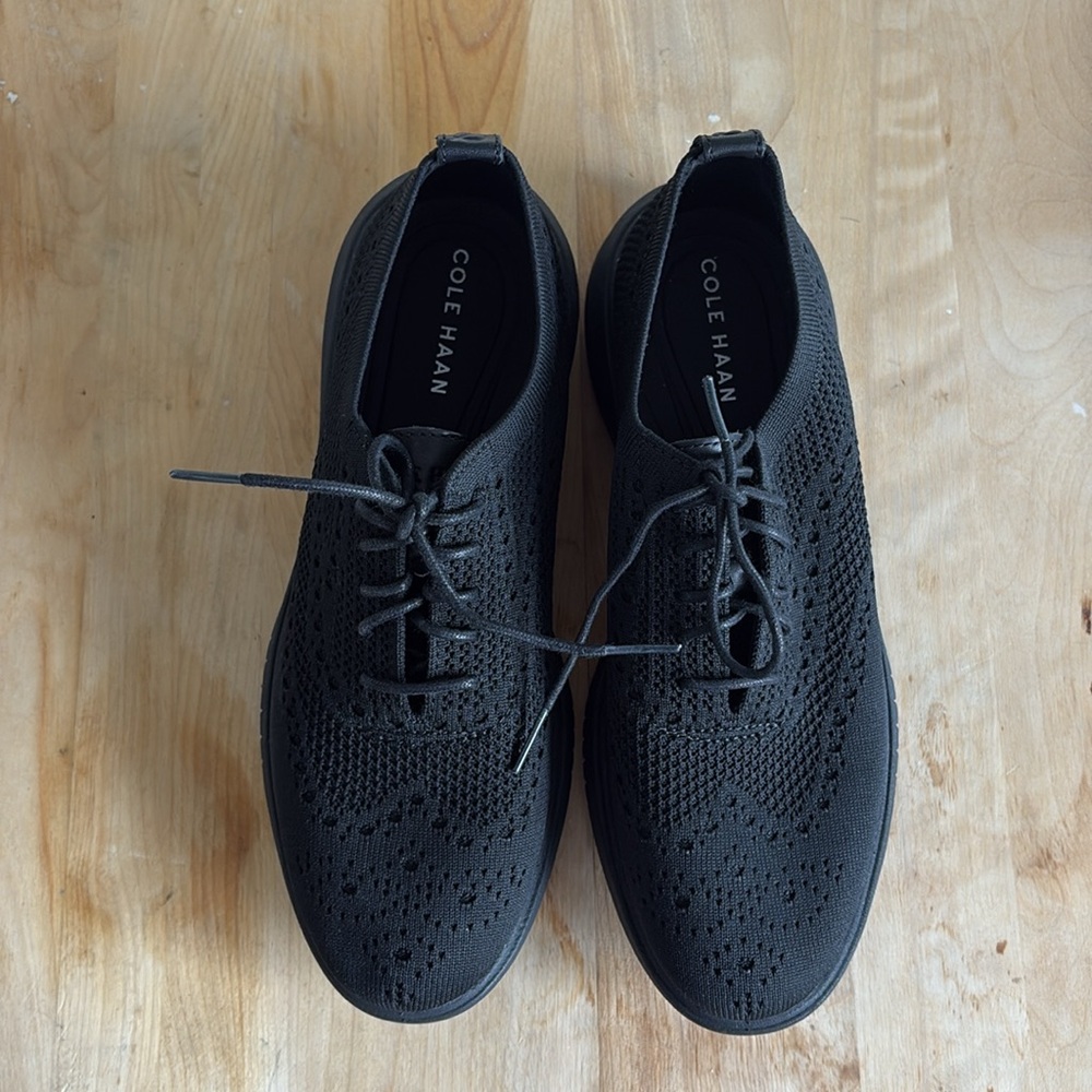 Cole Haan Black Knit Lace-Up Sneakers